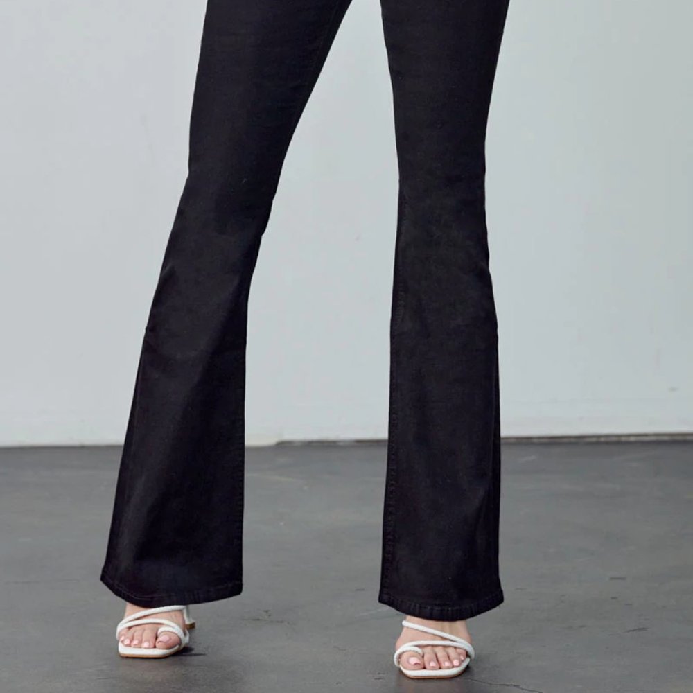 KanCan Ilene Mid Rise Flare Jeans Black SZ 30 - Picture 7 of 11